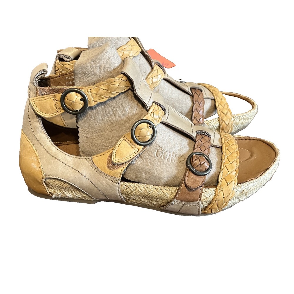 Kalso Earth Wedge Shoe Amber Neutral Leather Jute Boho Indie Folk Lagen 8B
